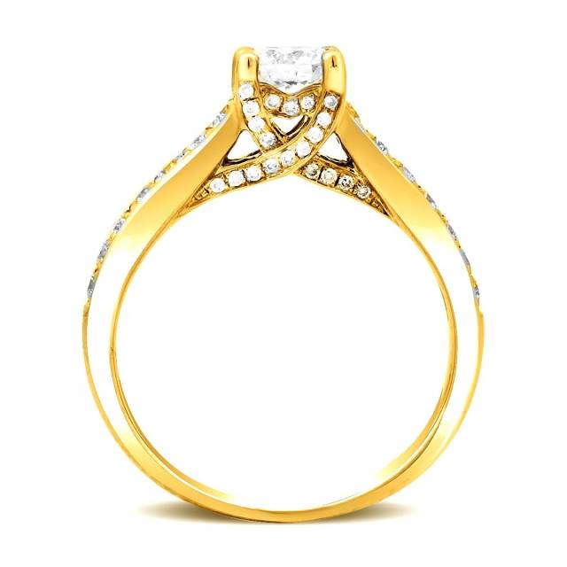 Помолвочное кольцо из жёлтого золота с бриллиантами (023381)