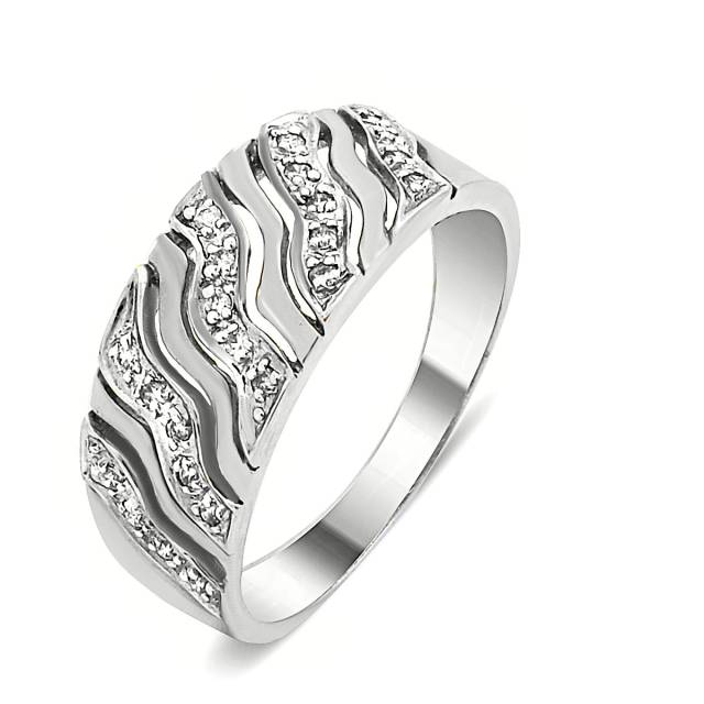 Кольцо из белого золота с бриллиантами (021305)