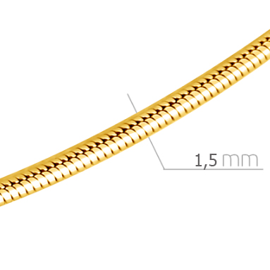 Цепь из жёлтого золота, плетение панцирное (053174)