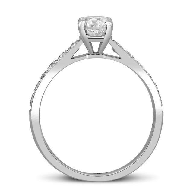 Помолвочное кольцо из платины с бриллиантами (049551)