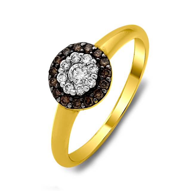 Кольцо из жёлтого золота с бриллиантами (001129)