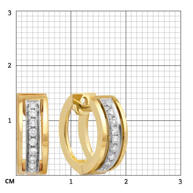 Серьги из комбинированного золота с бриллиантами (026175)