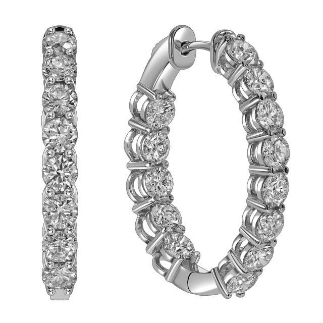 Серьги из белого золота с бриллиантами (063741)