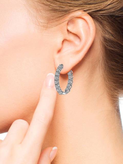 Серьги из белого золота с бриллиантами (063741)