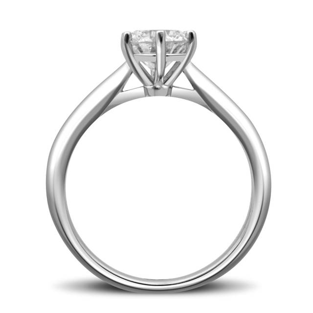 Помолвочное  кольцо из белого золота с бриллиантом (027182)