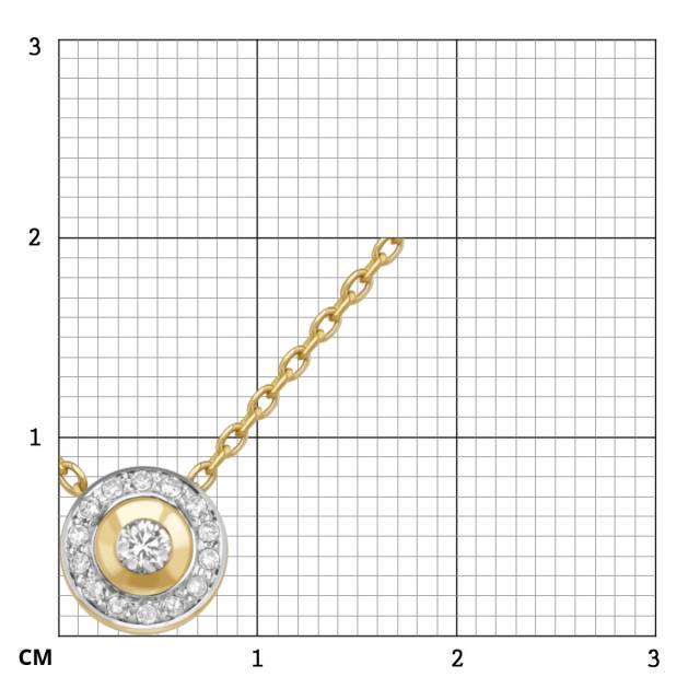 Колье из жёлтого золота с бриллиантами (043754)