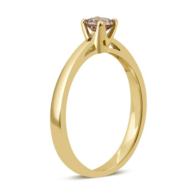 Помолвочное кольцо из жёлтого золота с бриллиантом (049298)