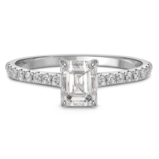 Помолвочное кольцо из белого золота с бриллиантами (058520)