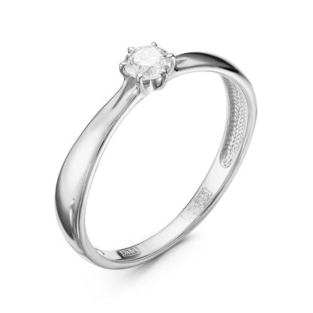 Помолвочное кольцо из белого золота с бриллиантом (050001)