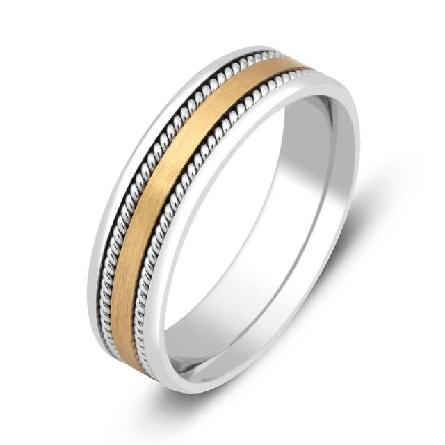 Обручальное кольцо из комбинированного золота (010765)