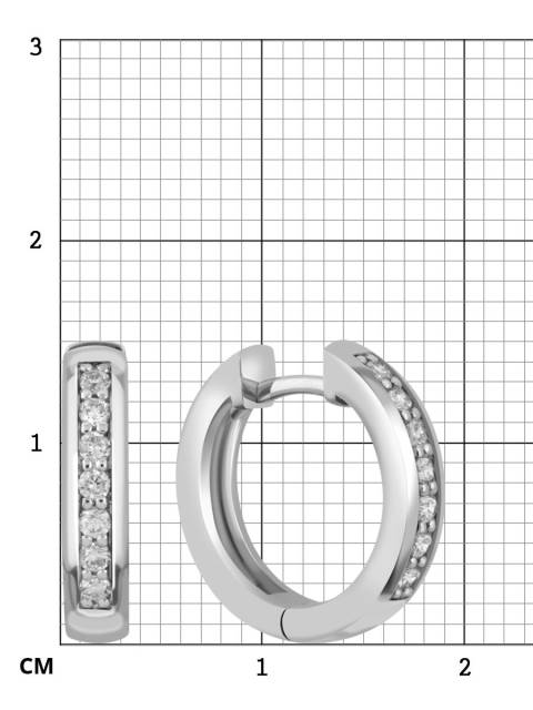 Серьги конго из белого золота с брилллиантами (042397)