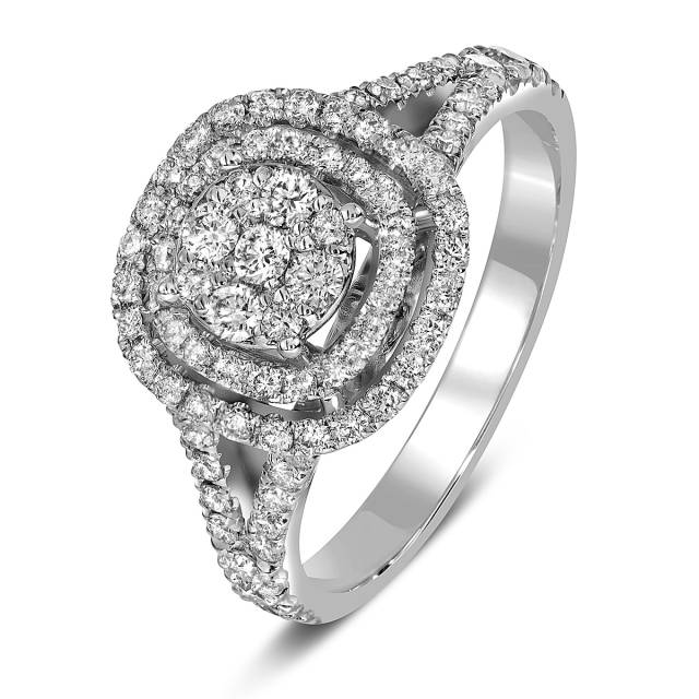 Кольцо из белого золота с бриллиантами (059504)