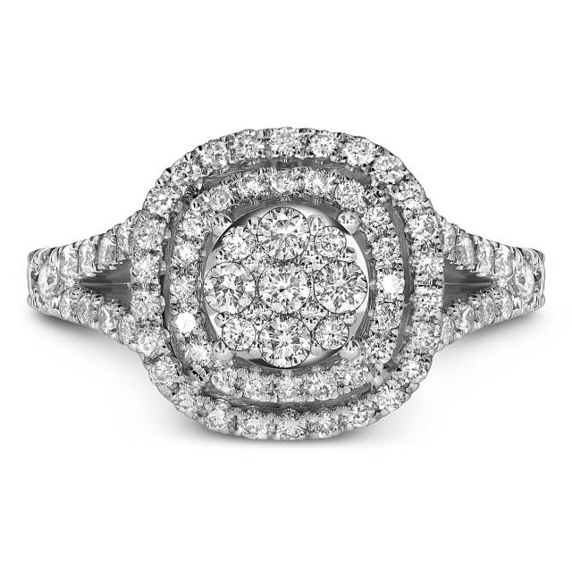 Кольцо из белого золота с бриллиантами (059504)