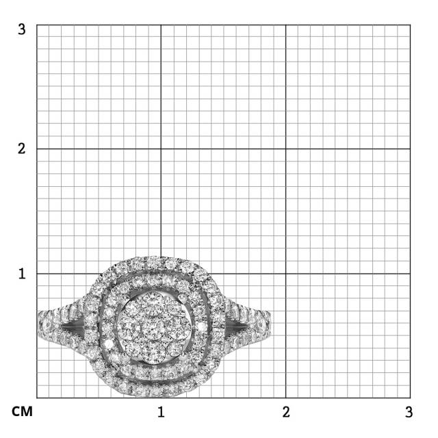 Кольцо из белого золота с бриллиантами (059504)