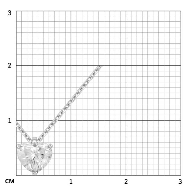 Колье из белого золота с бриллиантом "Сердце" (054459)