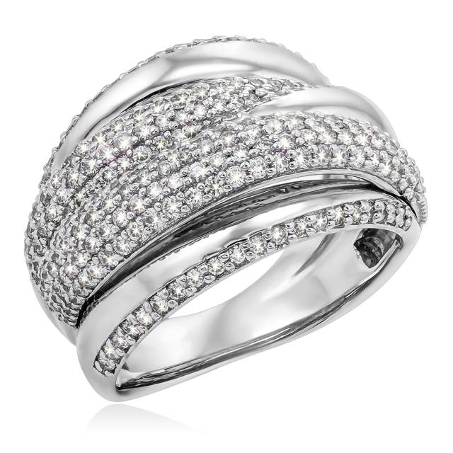 Кольцо из белого золота с бриллиантами (054607)