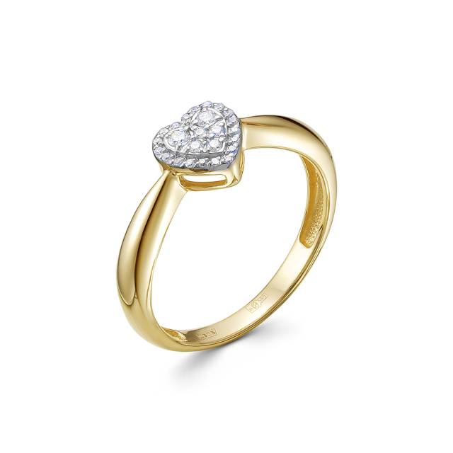 Помолвочное кольцо из жёлтого золота с бриллиантами (054713)