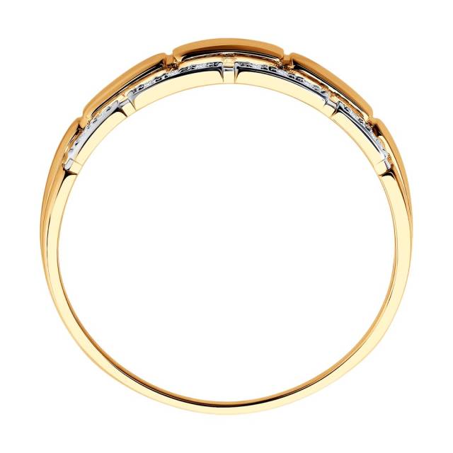 Кольцо из красного золота с бриллиантами (043616)