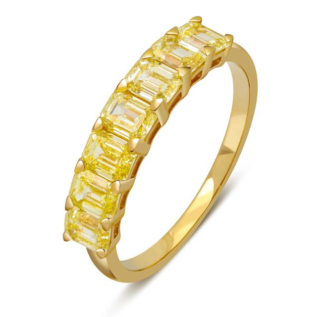 Кольцо из жёлтого золота с жёлтыми бриллиантами (052004)