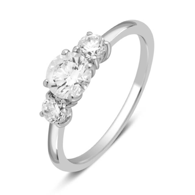 Помолвочное кольцо из белого золота с бриллиантами (028083)