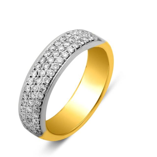 Кольцо из комбинированного золота с бриллиантами (025673)