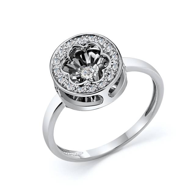 Кольцо из белого золота с бриллиантами (055853)