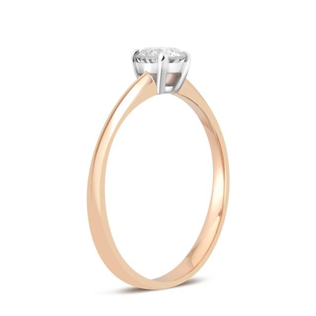 Помолвочное кольцо из комбинированного золота с бриллиантом (043875)