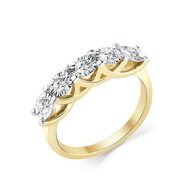 Кольцо из жёлтого золота с бриллиантами (057567)