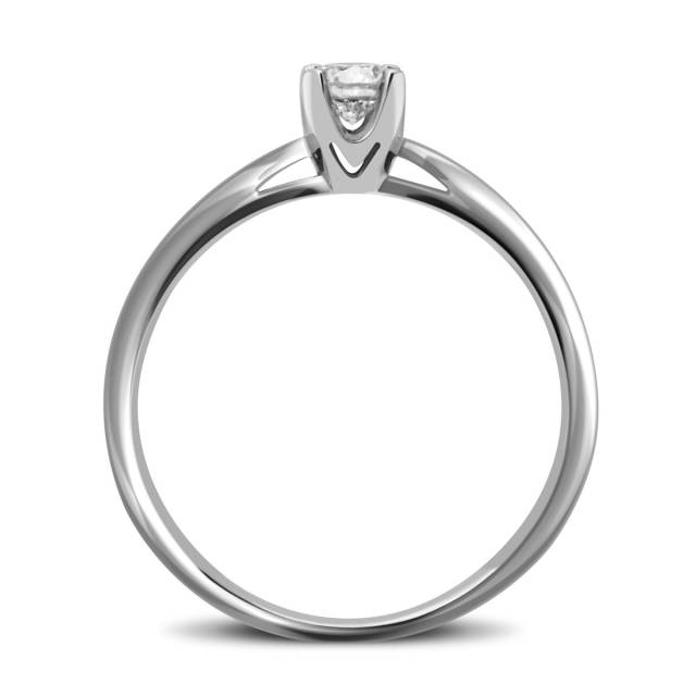Помолвочное кольцо из белого золота с бриллиантом (027078)