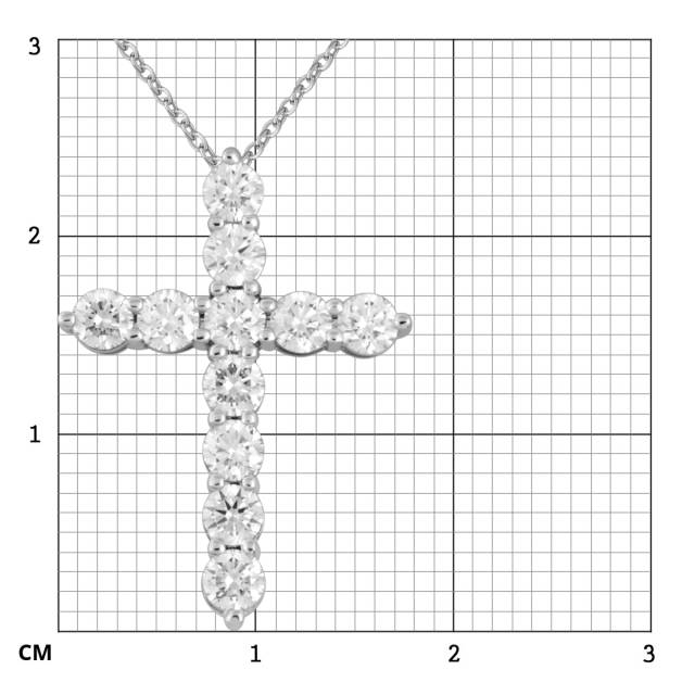 Колье крест из платины с бриллиантами (055085)