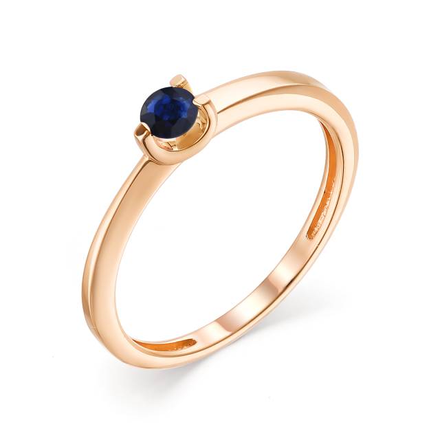 Помолвочное кольцо из красного золота с сапфиром (042046)