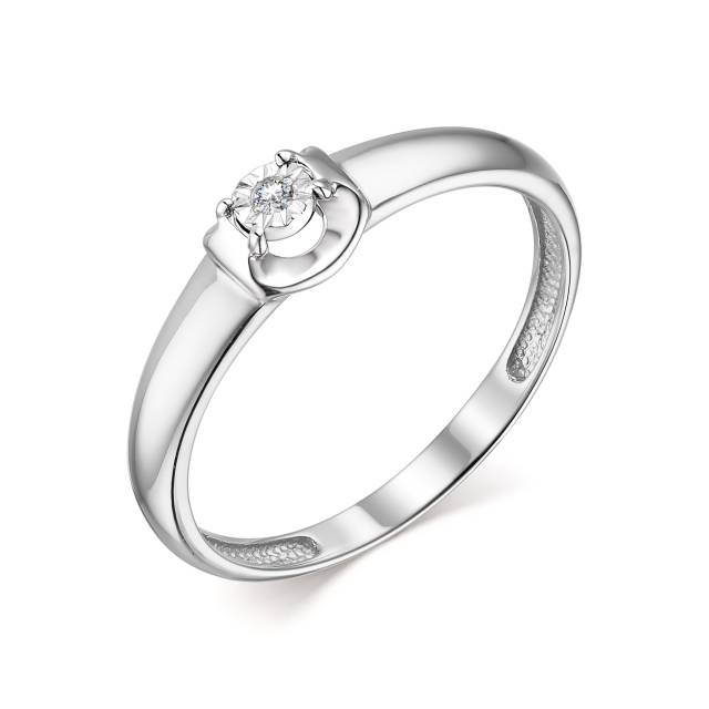 Помолвочное кольцо из белого золота с бриллиантами (043743)