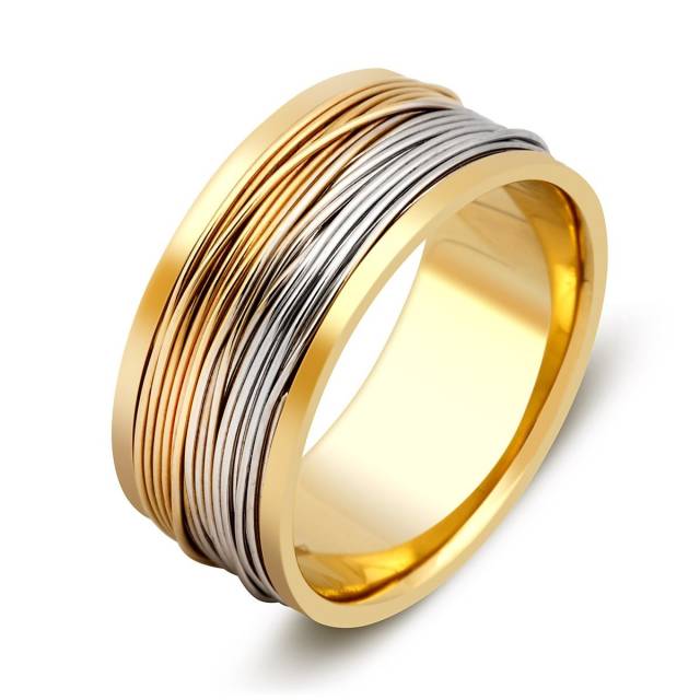 Обручальное кольцо из комбинированного золота (000285)