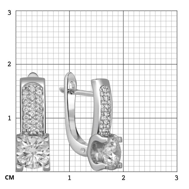 Серьги из белого золота с бриллиантами  (054462)