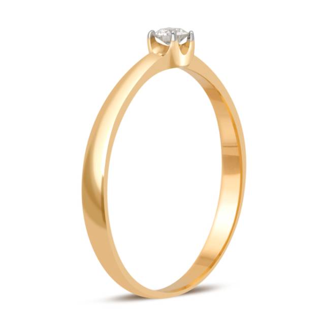 Помолвочное кольцо из жёлтого золота с бриллиантом (032735)