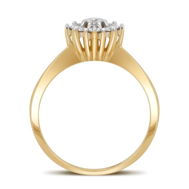 Кольцо из комбинированного золота с бриллиантами (039645)