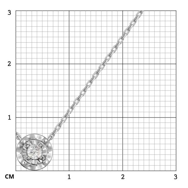 Колье из белого золота с бриллиантом (059122)