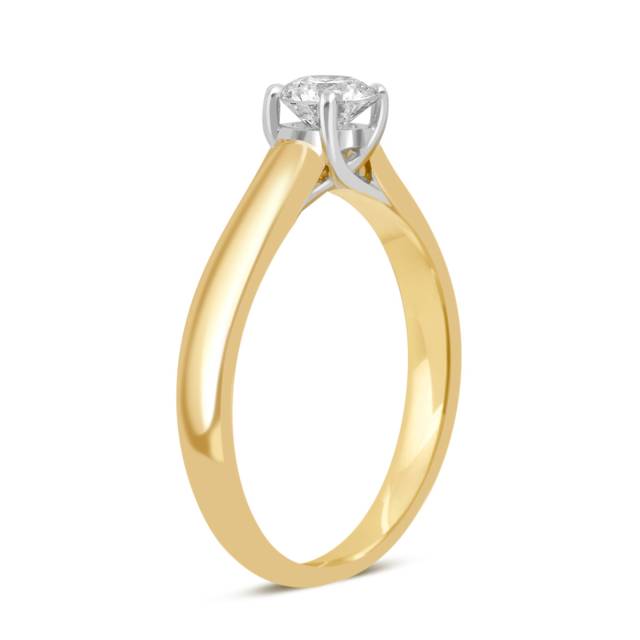 Помолвочное кольцо из комбинированного золота с бриллиантом (039583)
