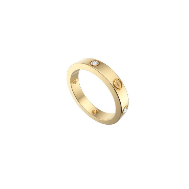 Кольцо из жёлтого золота с фианитами (056016)