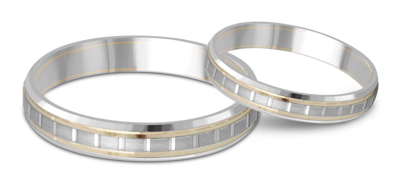 Обручальное кольцо из комбинированного золота (040985)