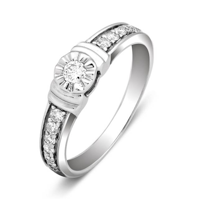Помолвочное кольцо из белого золота с бриллиантами (012707)