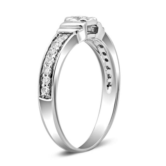 Помолвочное кольцо из белого золота с бриллиантами (012707)