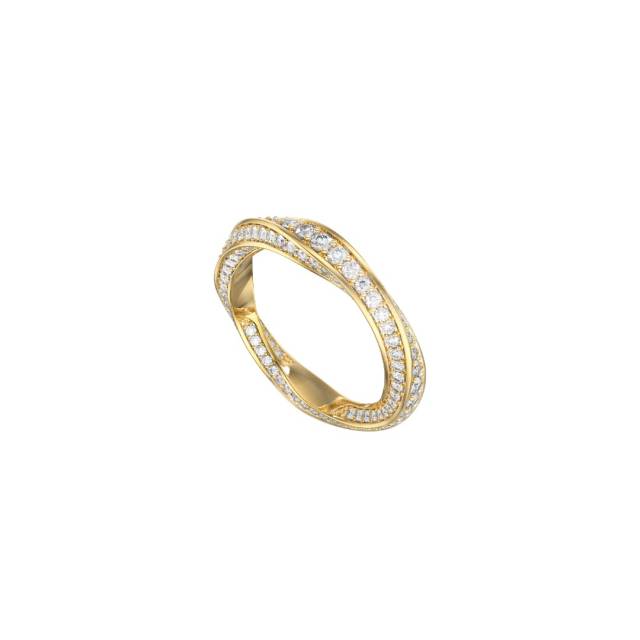 Кольцо из жёлтого золота с фианитами (055992)