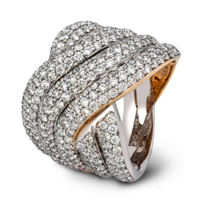 Кольцо из комбинированного золота с бриллиантами (003219)