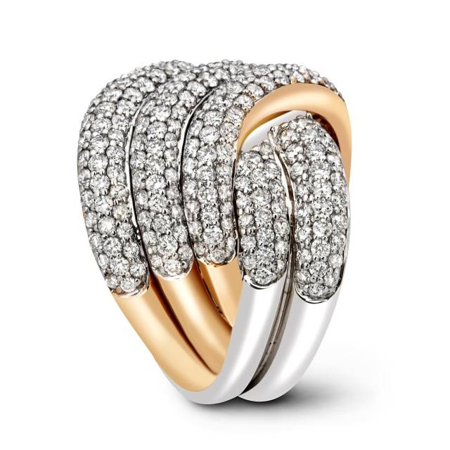 Кольцо из комбинированного золота с бриллиантами (003219)