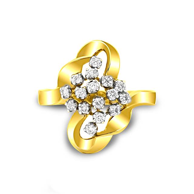 Кольцо из жёлтого золота с бриллиантами (016920)
