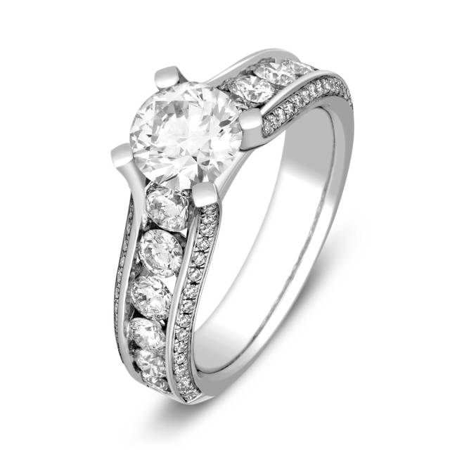 Помолвочное кольцо из белого золота с бриллиантами (025534)