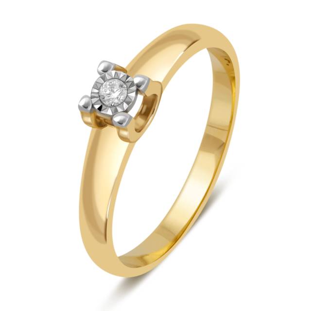 Помолвочное кольцо из жёлтого золота с бриллиантом (038963)