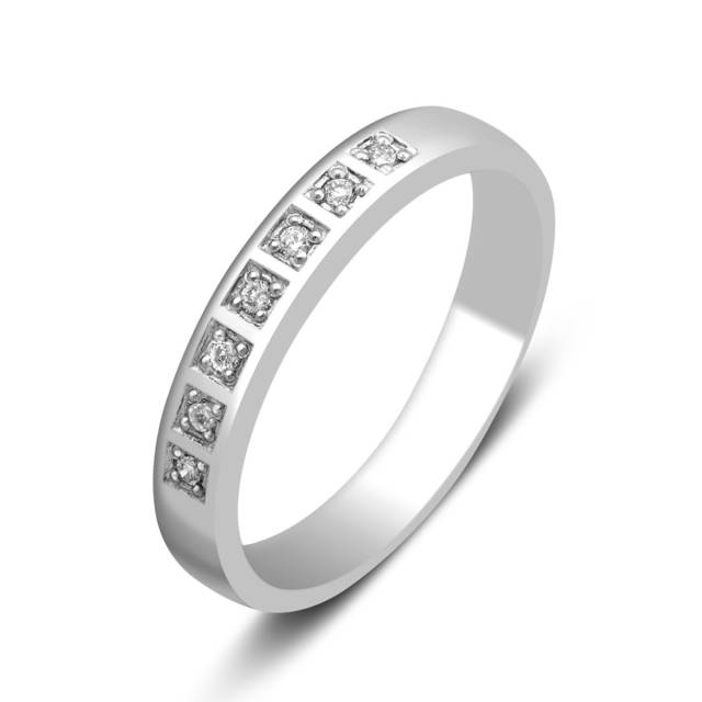Обручальное кольцо из платины с бриллиантами (024825)