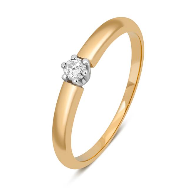 Помолвочное кольцо из красного золота с бриллиантом (045481)